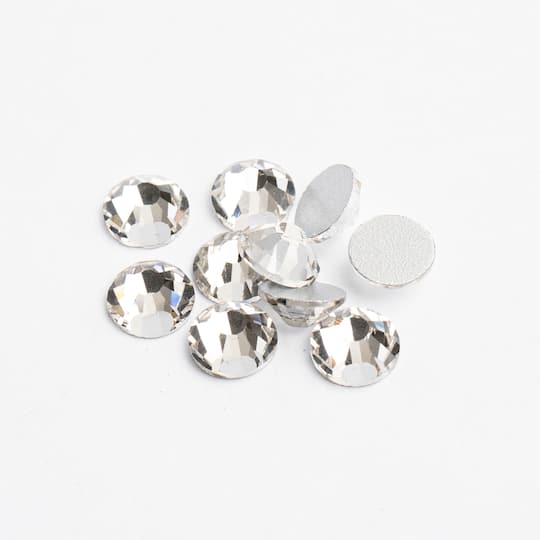 Crystal Lane DIY SS6 Round Glass Flatback Rhinestones, 1,440ct